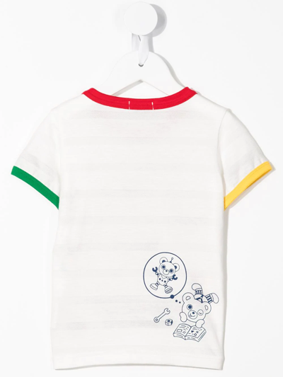 Shop Miki House Embroidered-design T-shirt In White