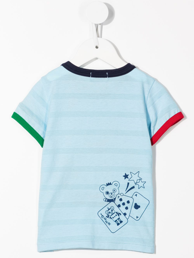 Shop Miki House Embroidered-design T-shirt In Blue