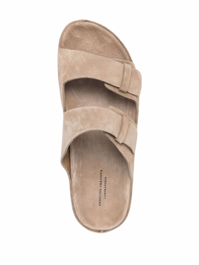 Shop Officine Creative Agora Suede Sandals In Neutrals