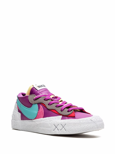 Nike X Kaws X Sacai Blazer Low Sneakers In Purple