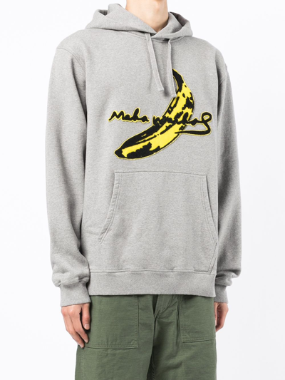 Maharishi Logo-patch Cotton Hoodie In Grey
