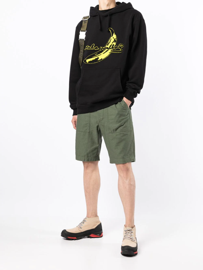 Maharishi Logo-patch Cotton Hoodie In Black