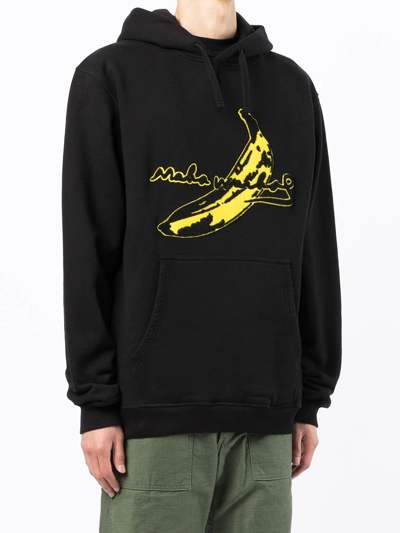 Shop Maharishi Logo-patch Cotton Hoodie In Black