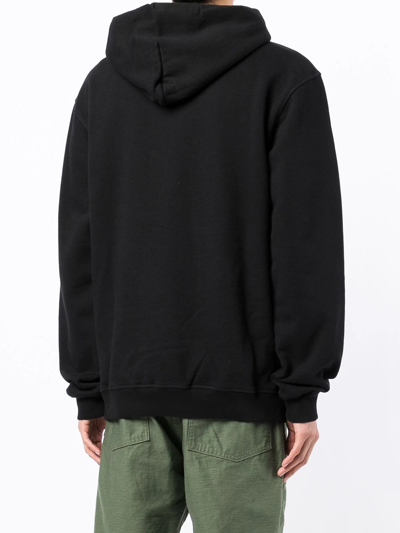 Shop Maharishi Logo-patch Cotton Hoodie In Black