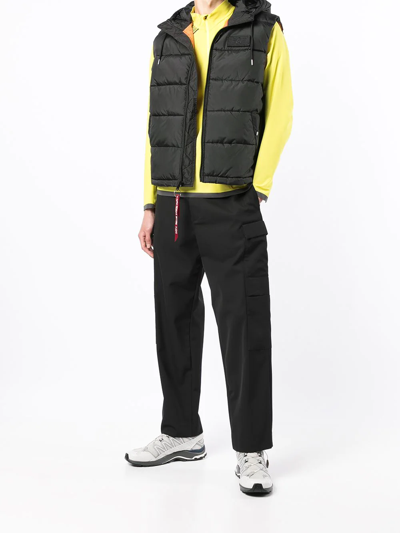 Alpha Industries Logo-patch Padded Gilet In Black