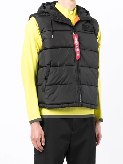 Alpha Industries Logo-patch Padded Gilet In Black