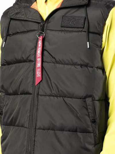 Shop Alpha Industries Logo-patch Padded Gilet In Black