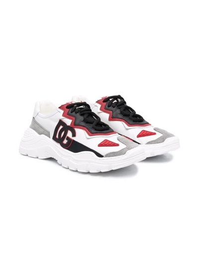 Shop Dolce & Gabbana Side Logo-patch Sneakers In 8t954 Nero Rosso Bianco