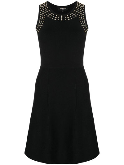 Shop Paule Ka Eyelet-detail Sleeveless Dress In Black