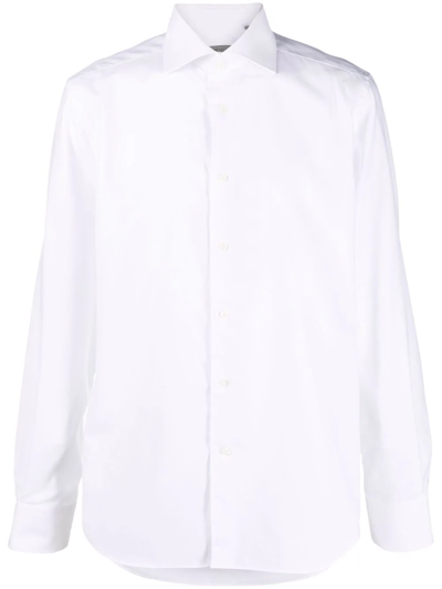 Shop Corneliani Long-sleeve Cotton Shirt In White