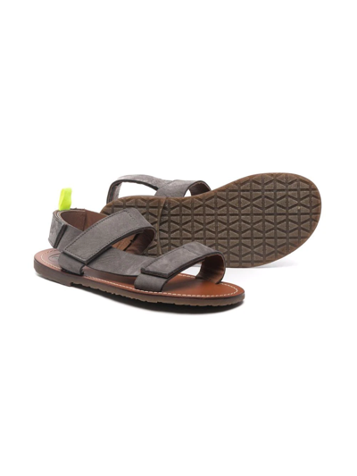 Shop Pèpè Touch-strap Fastening Sandals In Grey