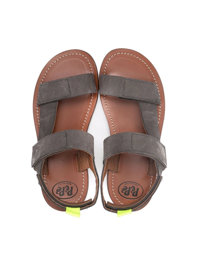 Shop Pèpè Touch-strap Fastening Sandals In Grey