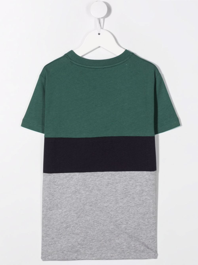 Fay Teen Colour-block Cotton T-shirt In Grey