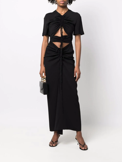 Christopher Esber Ruched Panelled T-shirt Dress In Black