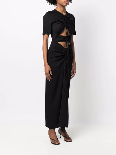 Christopher Esber Ruched Panelled T-shirt Dress In Black