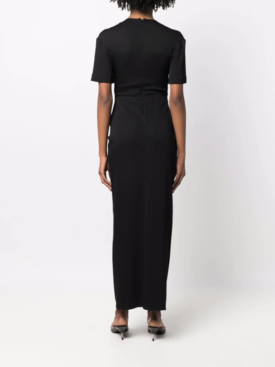 Shop Christopher Esber Ruched Panelled T-shirt Dress In Black