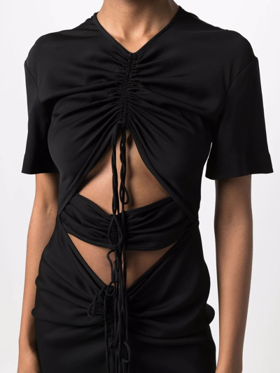 Shop Christopher Esber Ruched Panelled T-shirt Dress In Black
