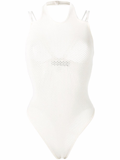 Andreädamo Mesh Panelled Swimsuit In White