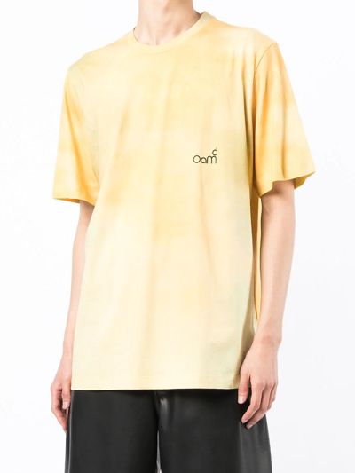 Shop Oamc Logo-print Cotton T-shirt In Yellow