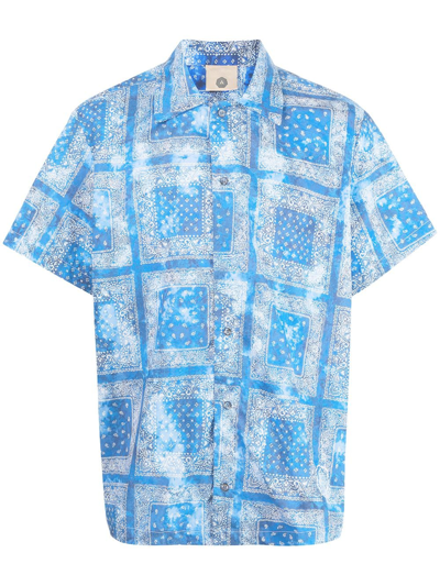 Shop Alchemist Graphic-print Short-sleeve Shirt In Blue