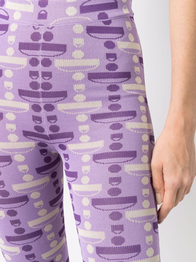 Shop Dodo Bar Or Knee-length Knitted Cycling Shorts In Purple