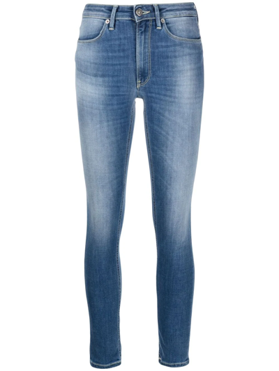 Shop Dondup Faded Slim-cut Jeans In Blue
