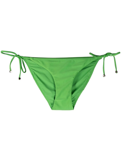 Shop Nanushka Side-tie Bikini Bottoms In Green
