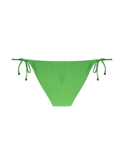 Shop Nanushka Side-tie Bikini Bottoms In Green