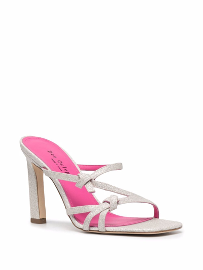 Dee Ocleppo Glittered Leather Sandals In Grey
