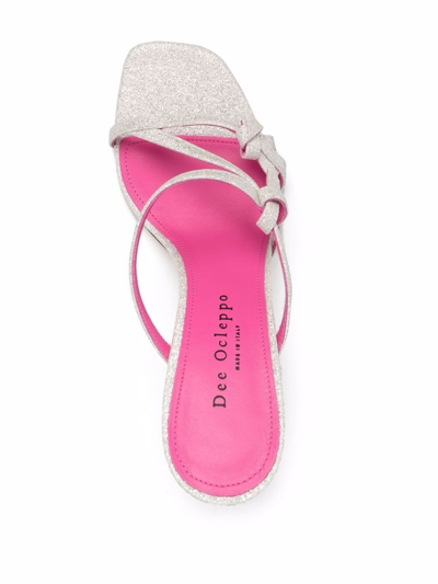 Dee Ocleppo Glittered Leather Sandals In Grey