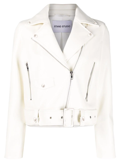 Shop Stand Studio Esmeralda Biker Jacket In White