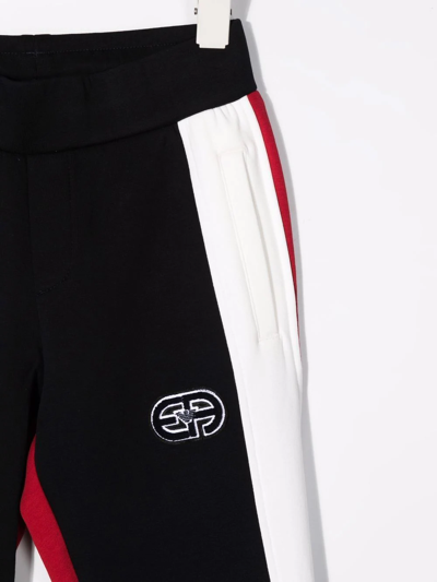 Emporio Armani Colour-block Track Pants In Black