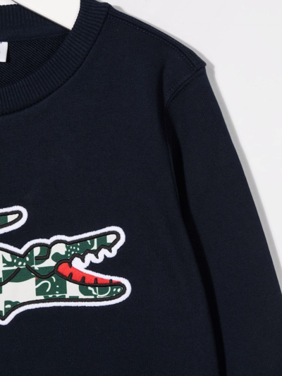 Shop Lacoste Heritage Logo-patches Sweatshirt In Blue