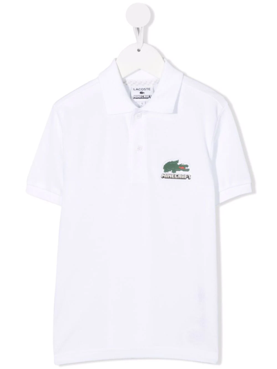Shop Lacoste Minecraft Organic Cotton Polo Shirt In White