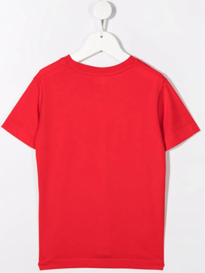 Shop Lacoste Embroidered-logo T-shirt In Red