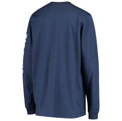 Nike Youth  Navy North Carolina Tar Heels Arch & Logo 2-hit Long Sleeve T-shirt In Navy