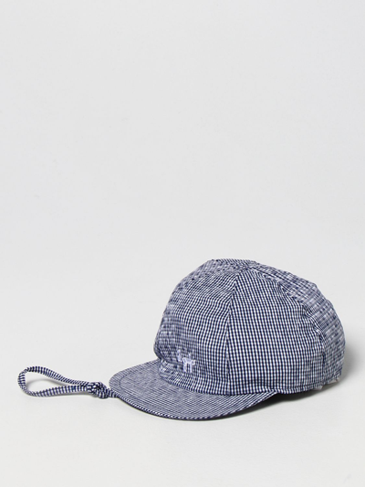 Shop Il Gufo Checkered Hat In Blue