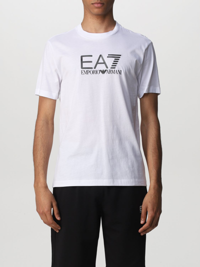 Shop Ea7 T-shirt With Logo In White