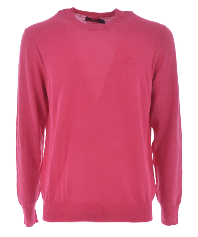 Shop La Martina Sweater In Cotton Thread In Fucsia