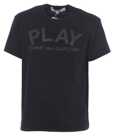 Shop Comme Des Garçons Play Comme Des Gar?ons Play "play" Cotton T-shirt In Nero