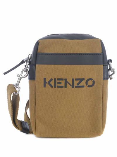 Shop Kenzo Canvas Shoulder Strap In Kaki