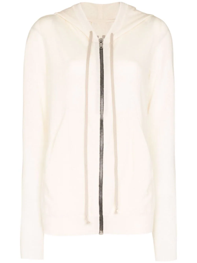 Shop Rick Owens Zip-up Longline Hoodie In Nude