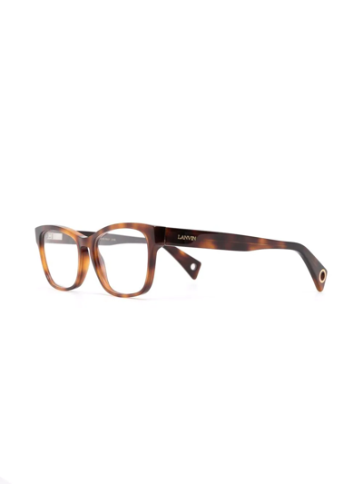 Lanvin Tortoiseshell-effect Square-frame Glasses In Brown