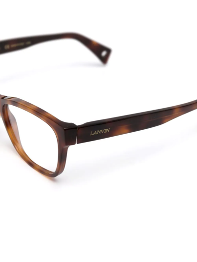 Lanvin Tortoiseshell-effect Square-frame Glasses In Brown