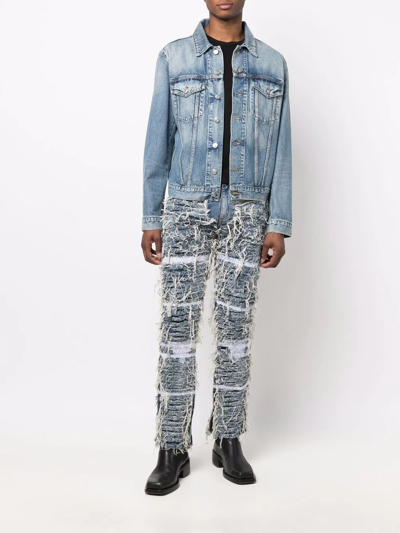 Shop Alyx Distressed Denim Jeans In Blau
