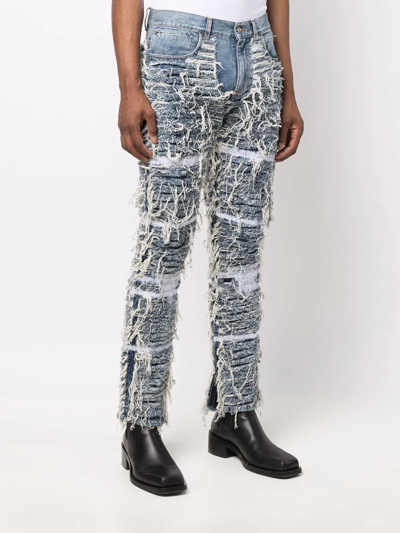 Shop Alyx Distressed Denim Jeans In Blau