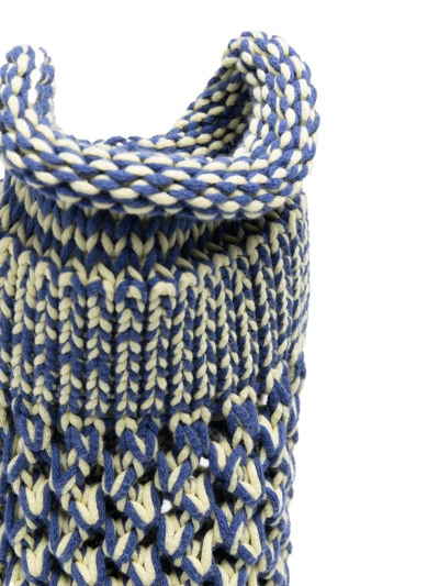 Shop Sunnei Knitted Shoulder Bag In Blau