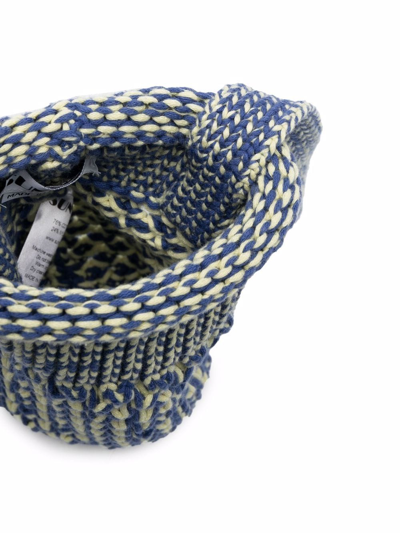Shop Sunnei Knitted Shoulder Bag In Blau