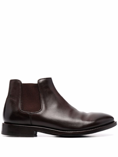 Shop Alberto Fasciani Abel Leather Ankle Boots In Braun