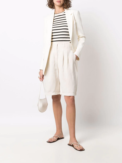 Emporio Armani Pleat-detail Tailored Shorts In Neutrals